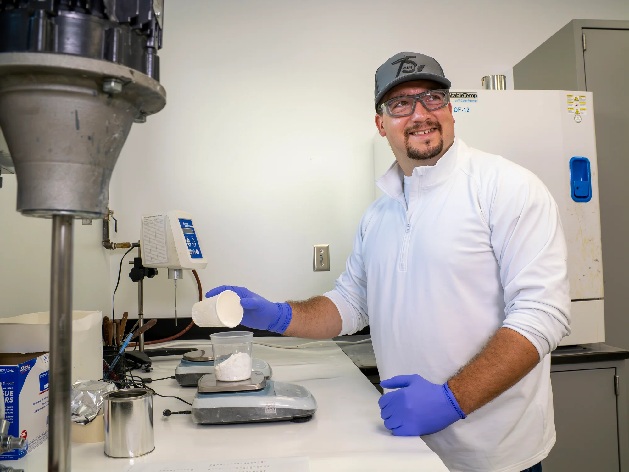 man smiling in lab
