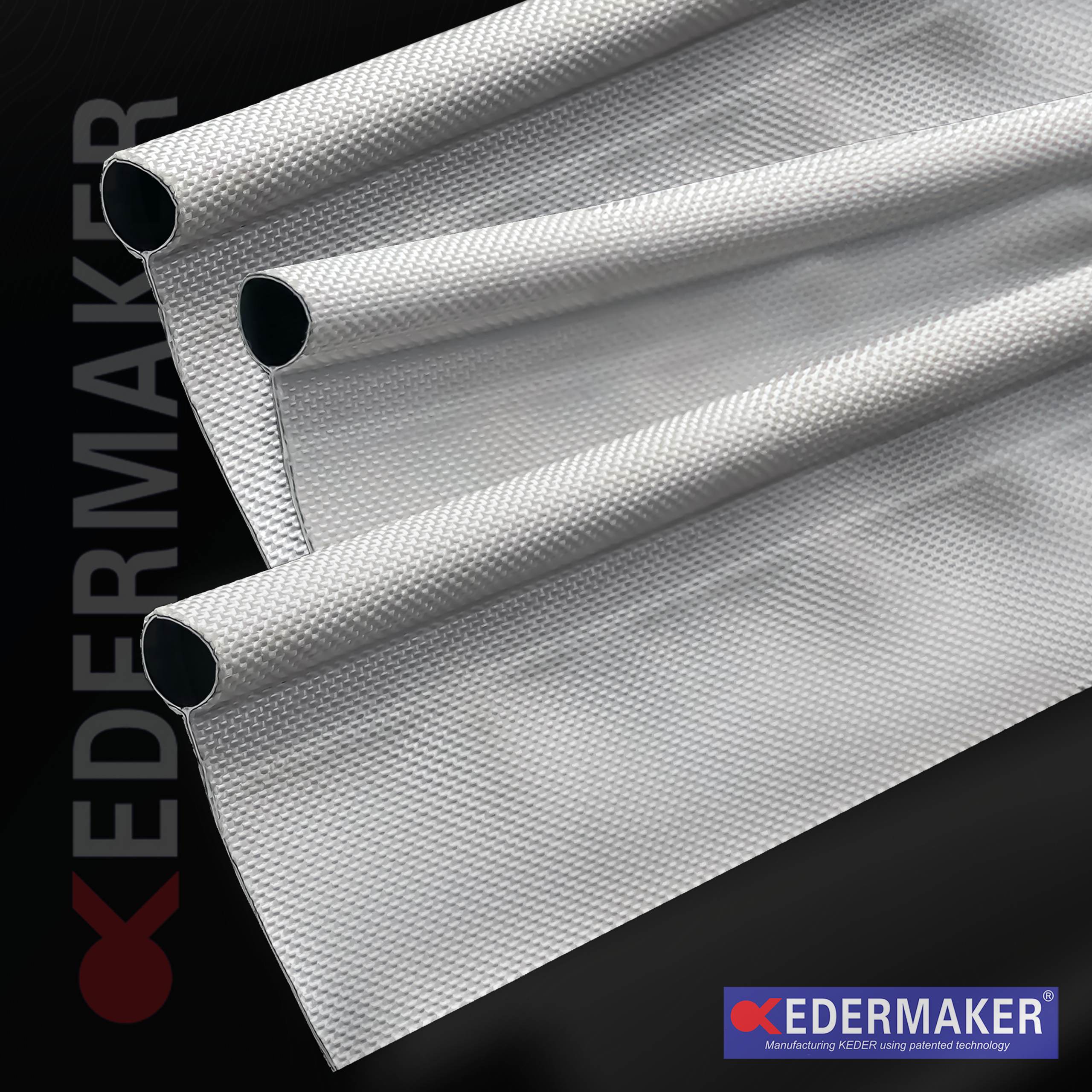 KederMaker keder panels with the welded cord edge running along the fabric