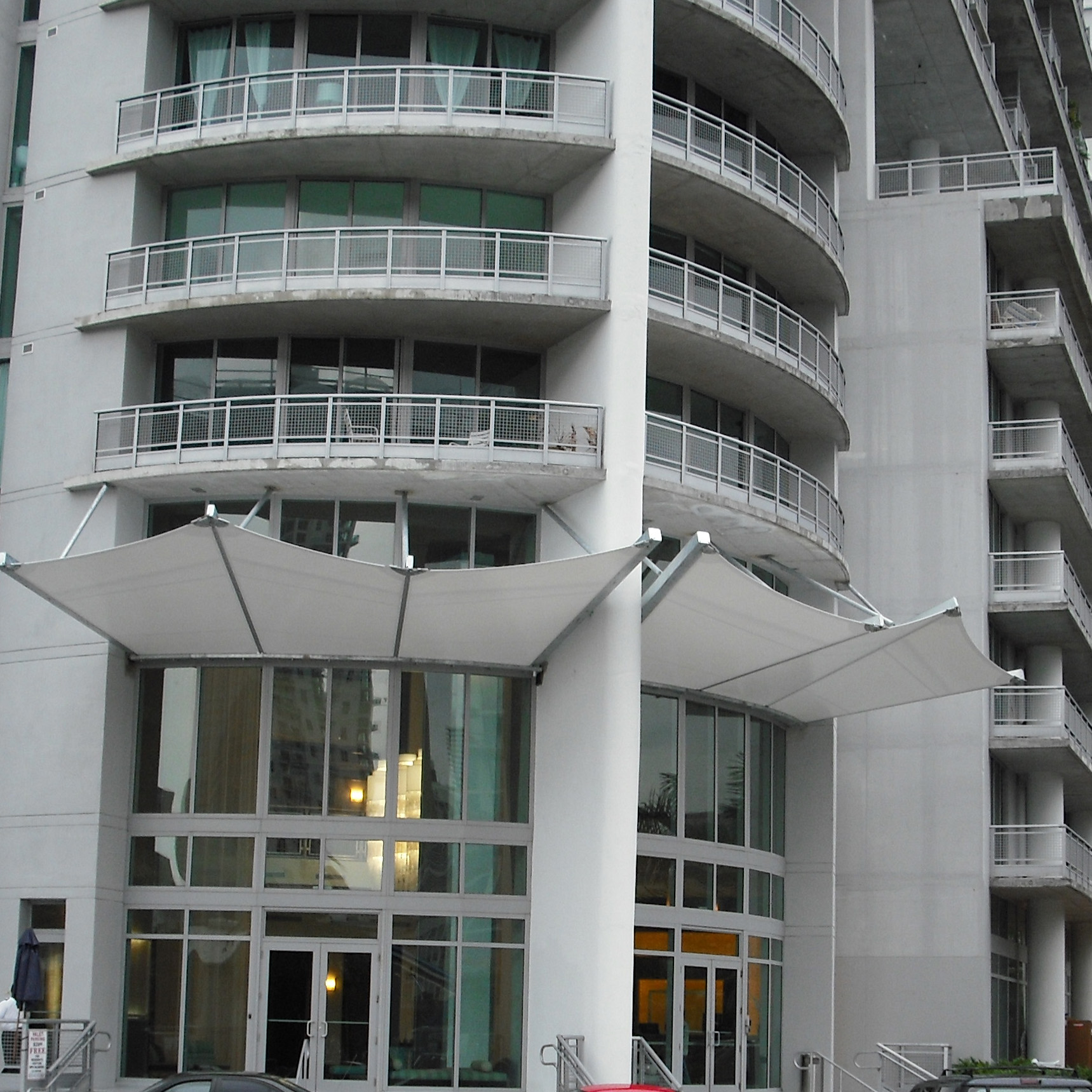 Tensile fabric entrance canopy
